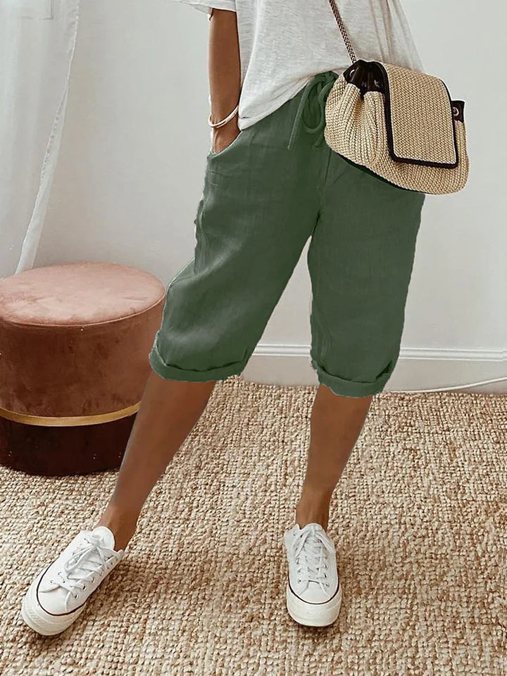 Feliz -  Drawstring Cotton Trousers