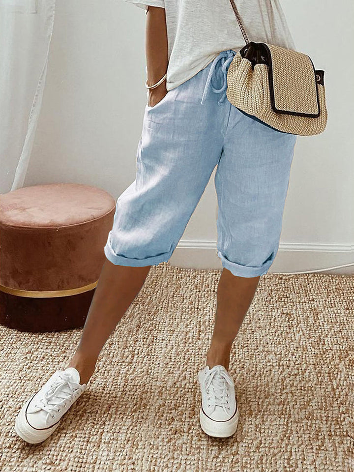 Feliz -  Drawstring Cotton Trousers